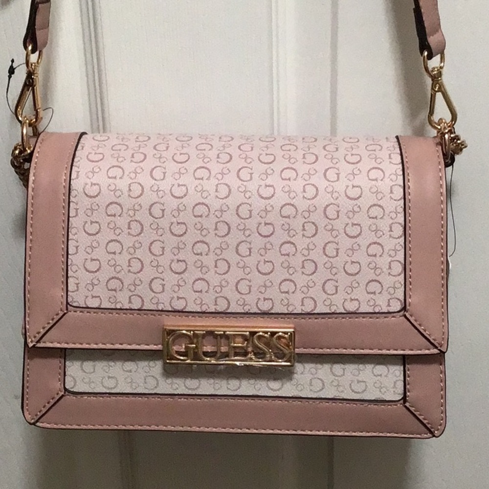 Guess Pink Crossbody Bag with Gold Hardware